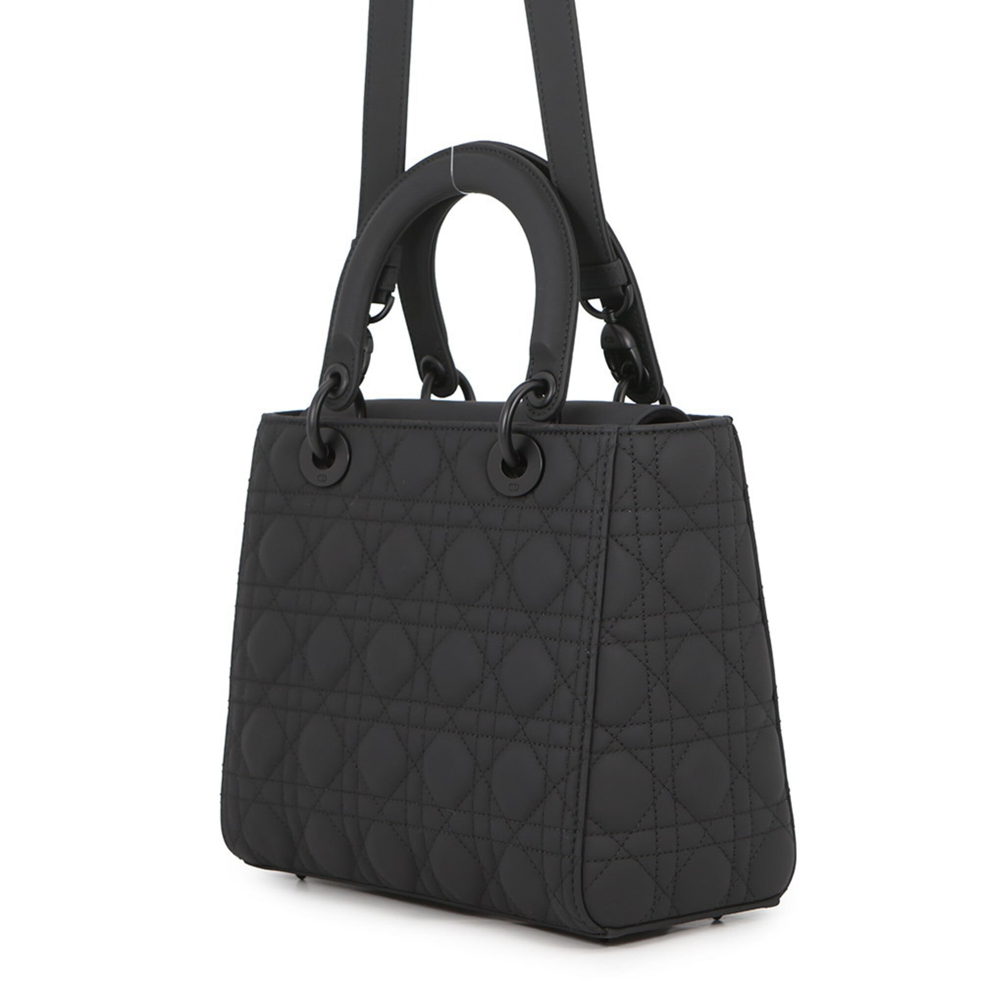 Christian Dior Lady Medium Ultra Matte Calfskin Handbag M0565SLOI_M989 2-way Shoulder Bag Black Women's — Like New