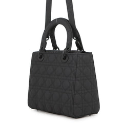 Christian Dior Lady Medium Ultra Matte Calfskin Handbag M0565SLOI_M989 2-way Shoulder Bag Black Women's — Like New
