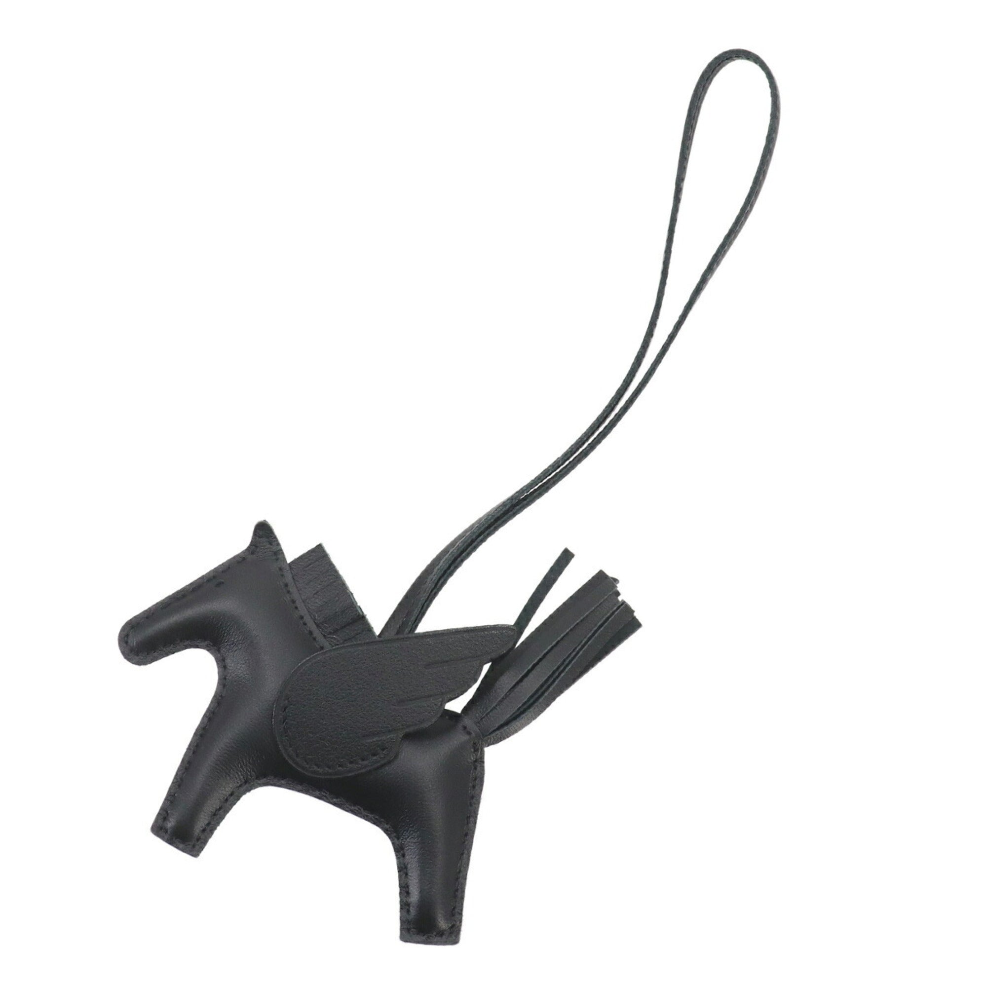 Hermes HERMES So Black Rodeo Pegasus PM Accessory Bag Charm Agneau Milo Swift K Stamp — New - Store Return
