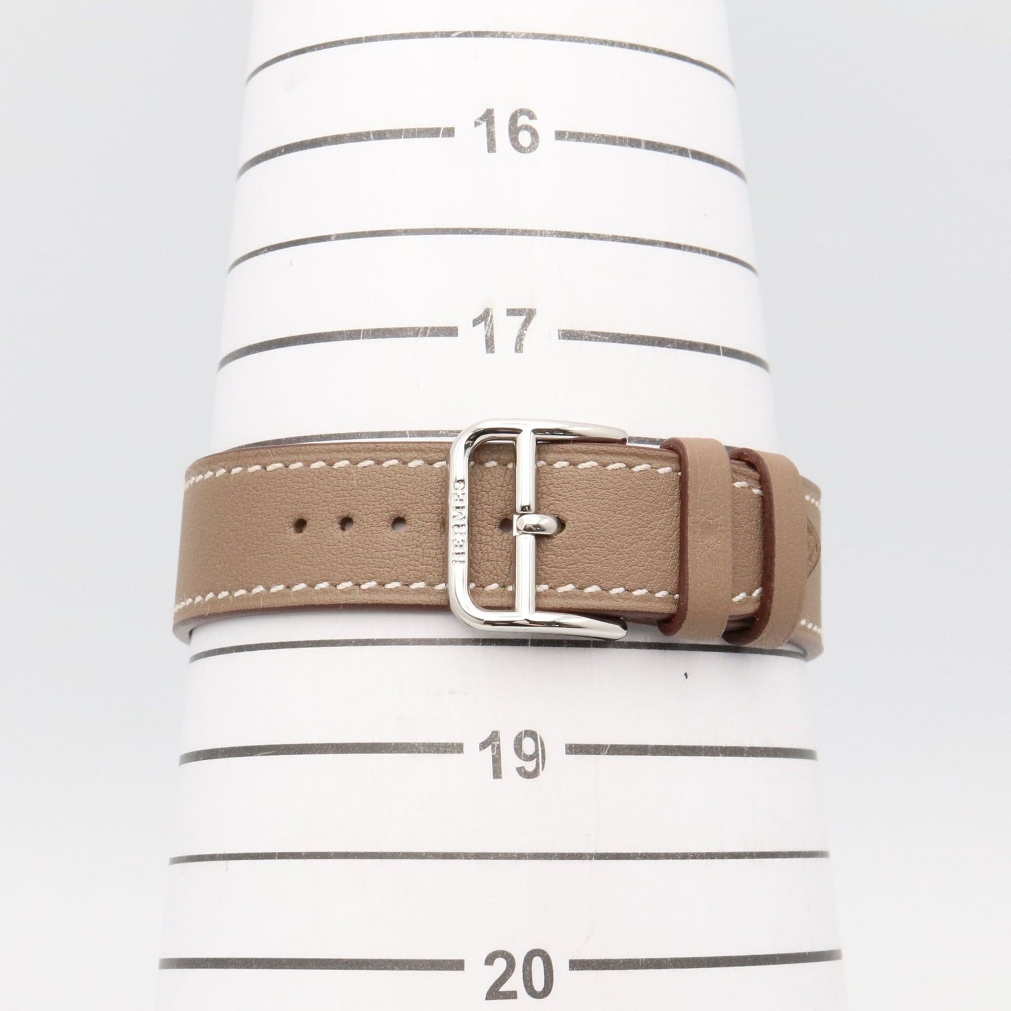 Hermes Arceau watch, stainless steel, leather strap, boys' size, white, AR5.510 — Very Good