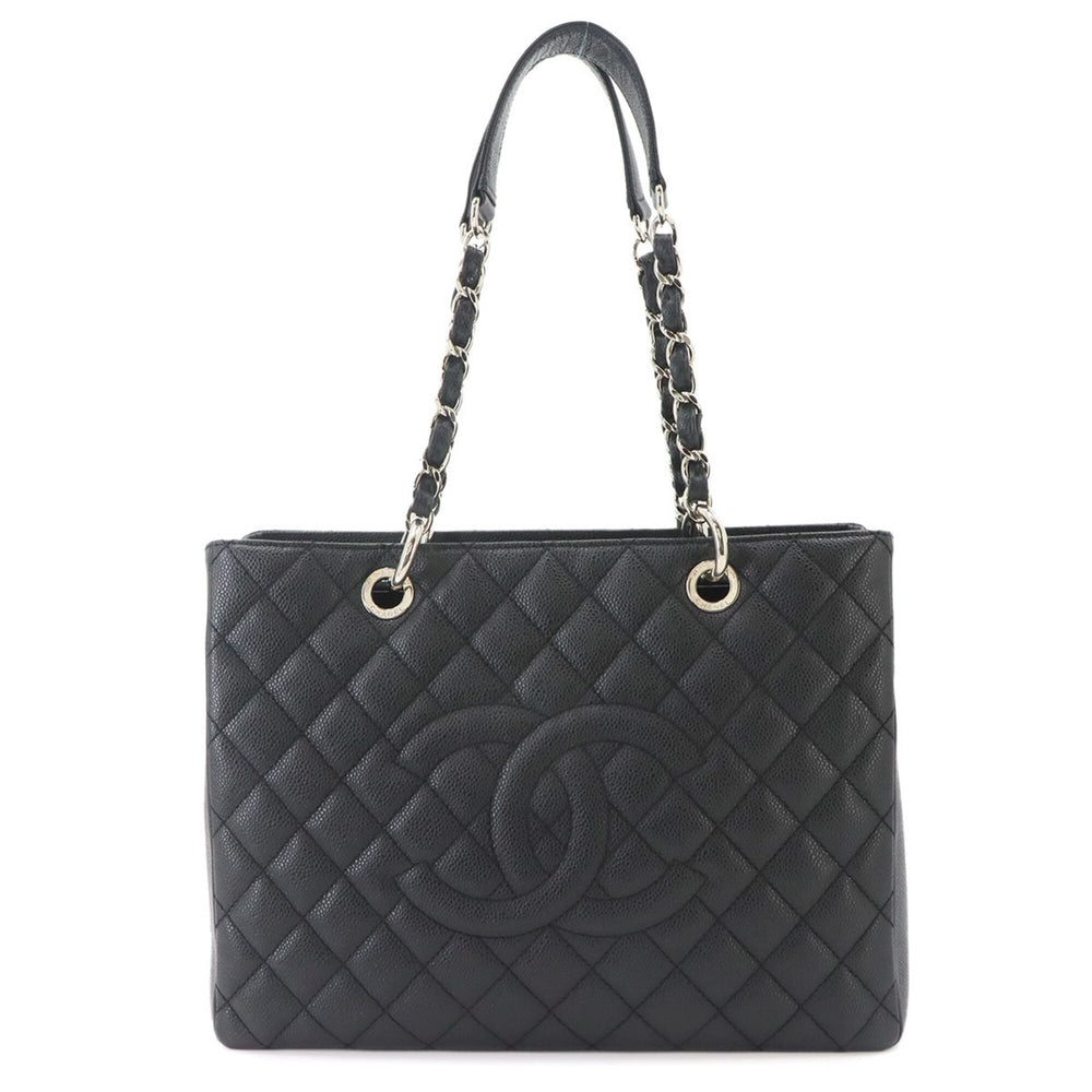 Chanel Matelasse Grand Chain Tote Handbag GST Caviar Leather Black A50995 — Like New