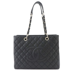 Chanel Matelasse Grand Chain Tote Handbag GST Caviar Leather Black A50995 — Like New