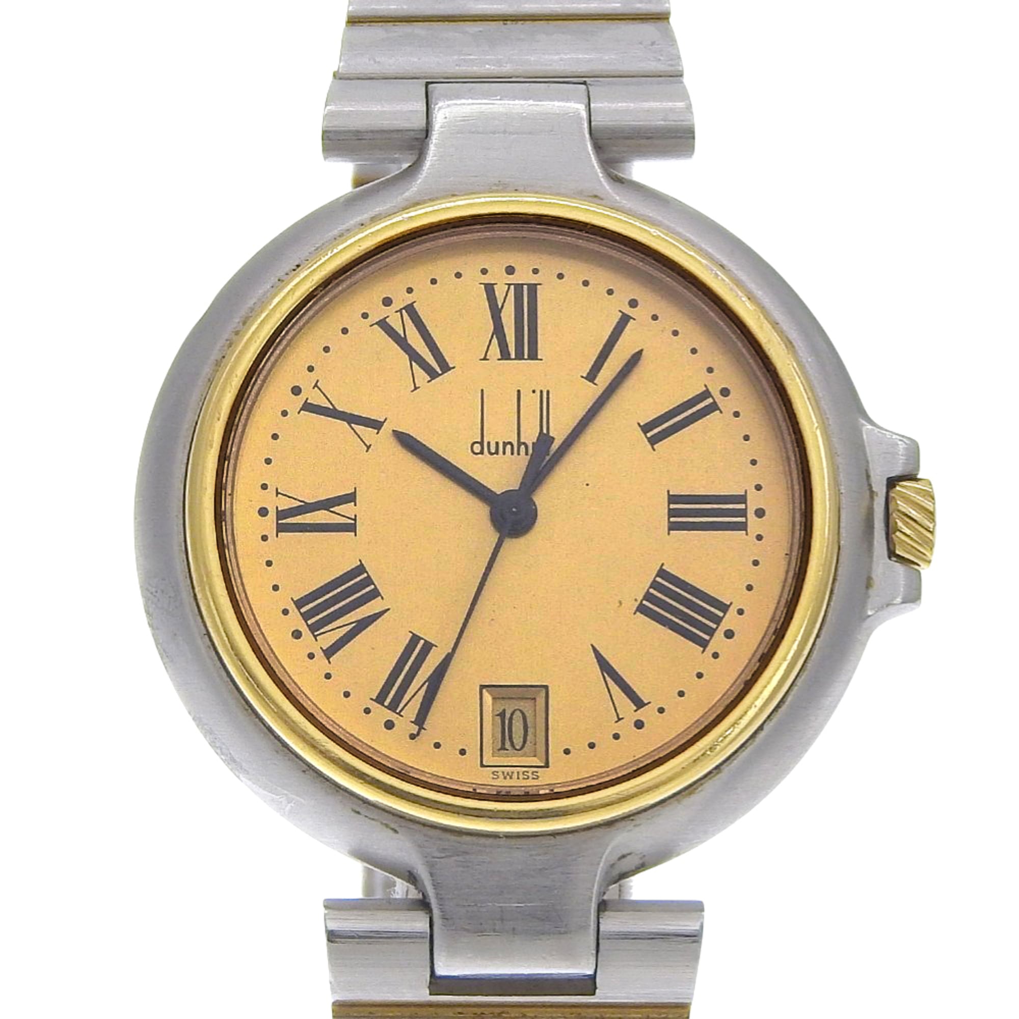 Dunhill Millennium Women's Watch, Stainless Steel, Silver, Quartz, Analog, Gold Dial — Good
