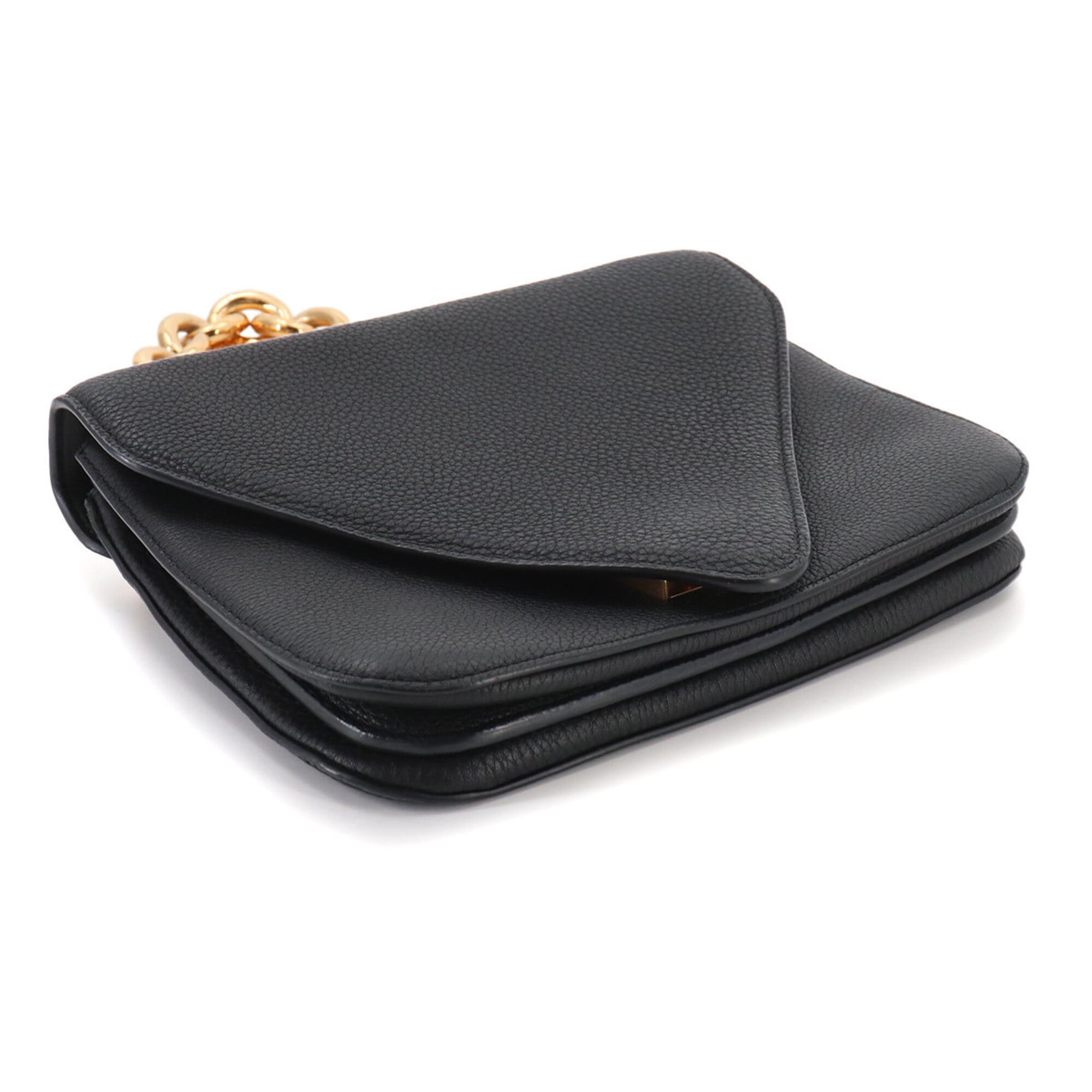 Bottega Veneta Mount 2-way Chain Hand/Shoulder Handbag, Leather, Black, 667399, Gold Hardware — Like New