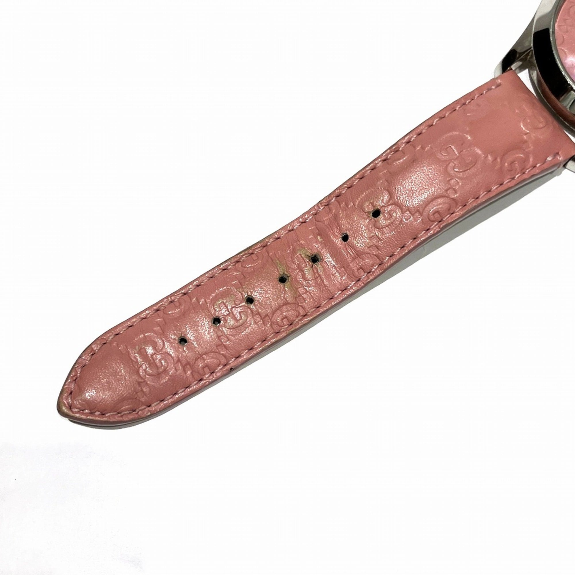 Gucci GUCCI G-Timeless Watch Bee Total weight 55.9g Stainless steel Genuine leather Quartz Pink dial 126.4 — Good