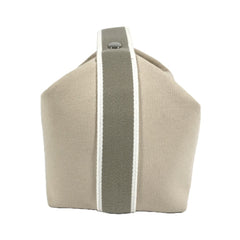 HERMES Brid a Black GM Bag, Pouch, Vanity Bag with H Logo, Cotton Handbag, Men's/Women's, Beige — Like New