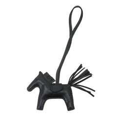 Hermes HERMES So Black Rodeo PM Accessory Bag Charm Agneau Milo Z Stamp — New - Store Return