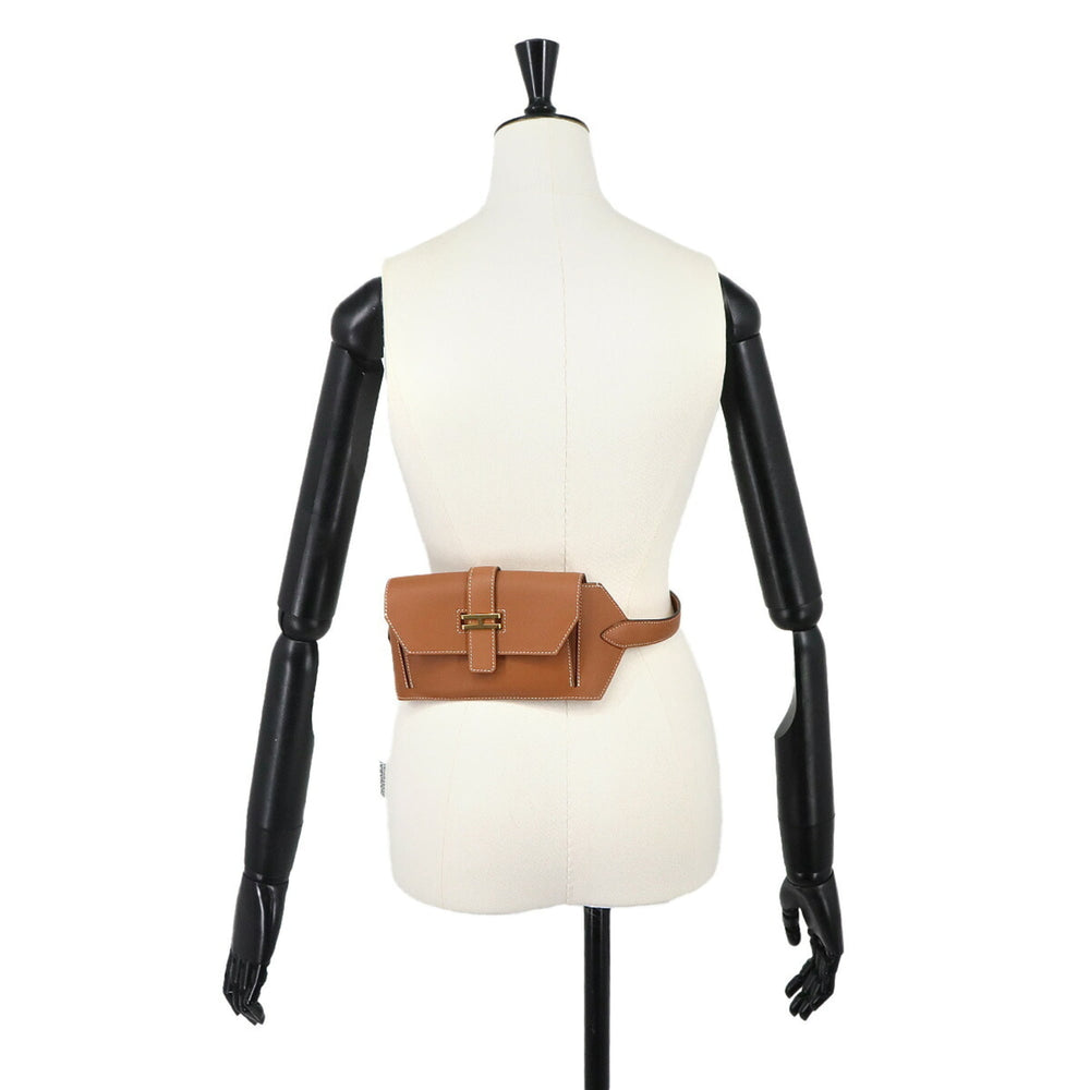 Hermes Elan Pocket 24 Belt Waist Handbag Pouch Body Swift Gold XS B Stamp — New - Store Return