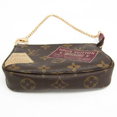 Louis Vuitton Monogram Mini Pochette Accessoires Label Collection M63798 Women,Men Handbag,Pouch Monogram,Wine — Like New