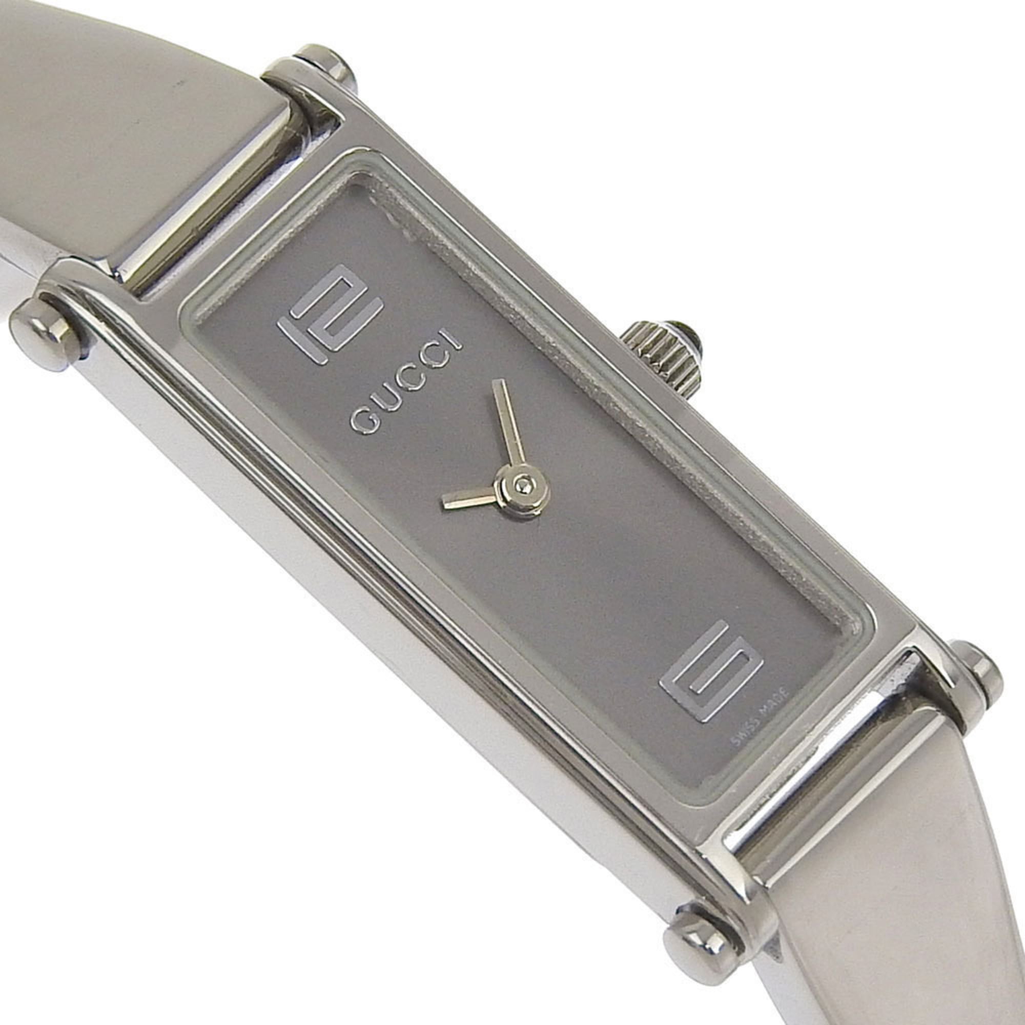Gucci GUCCI Watch 1500L Stainless Steel Quartz Analog Display Gray Dial Women's — Very Good