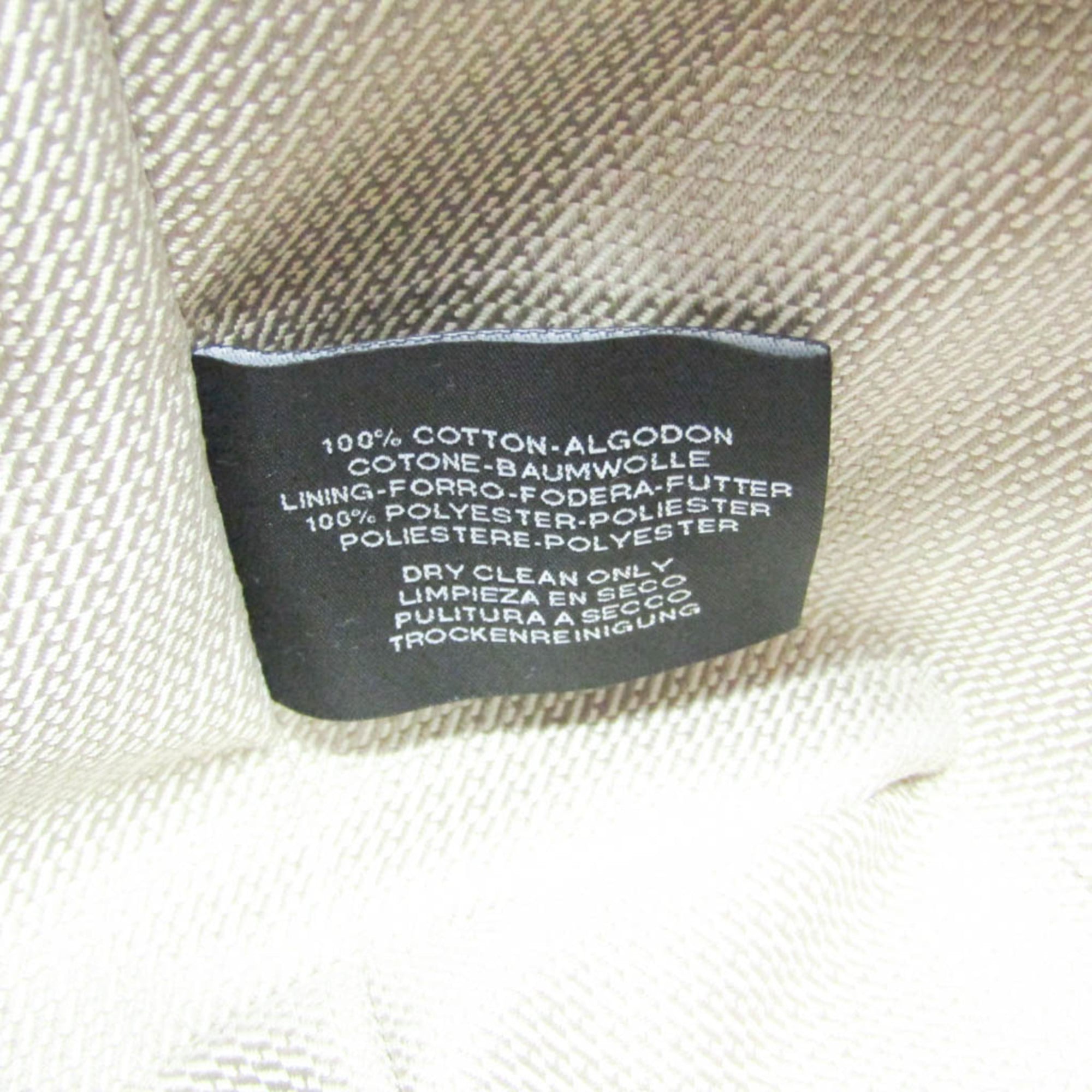 Hermes Brid A Black PM Women,Men Cotton,Toile H Handbag,Pouch Light Beige,Orange — Like New