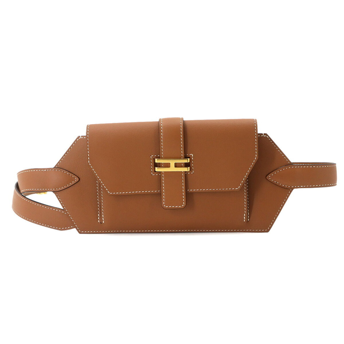 Hermes Elan Pocket 24 Belt Waist Handbag Pouch Body Swift Gold XS B Stamp — New - Store Return