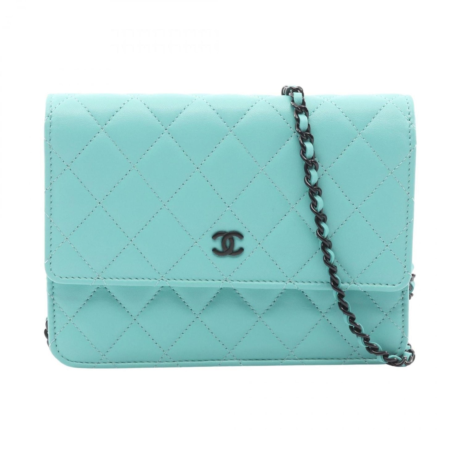 Chanel Matelassé Shoulder Bag/Handbag, Lambskin Leather, Women's, Blue