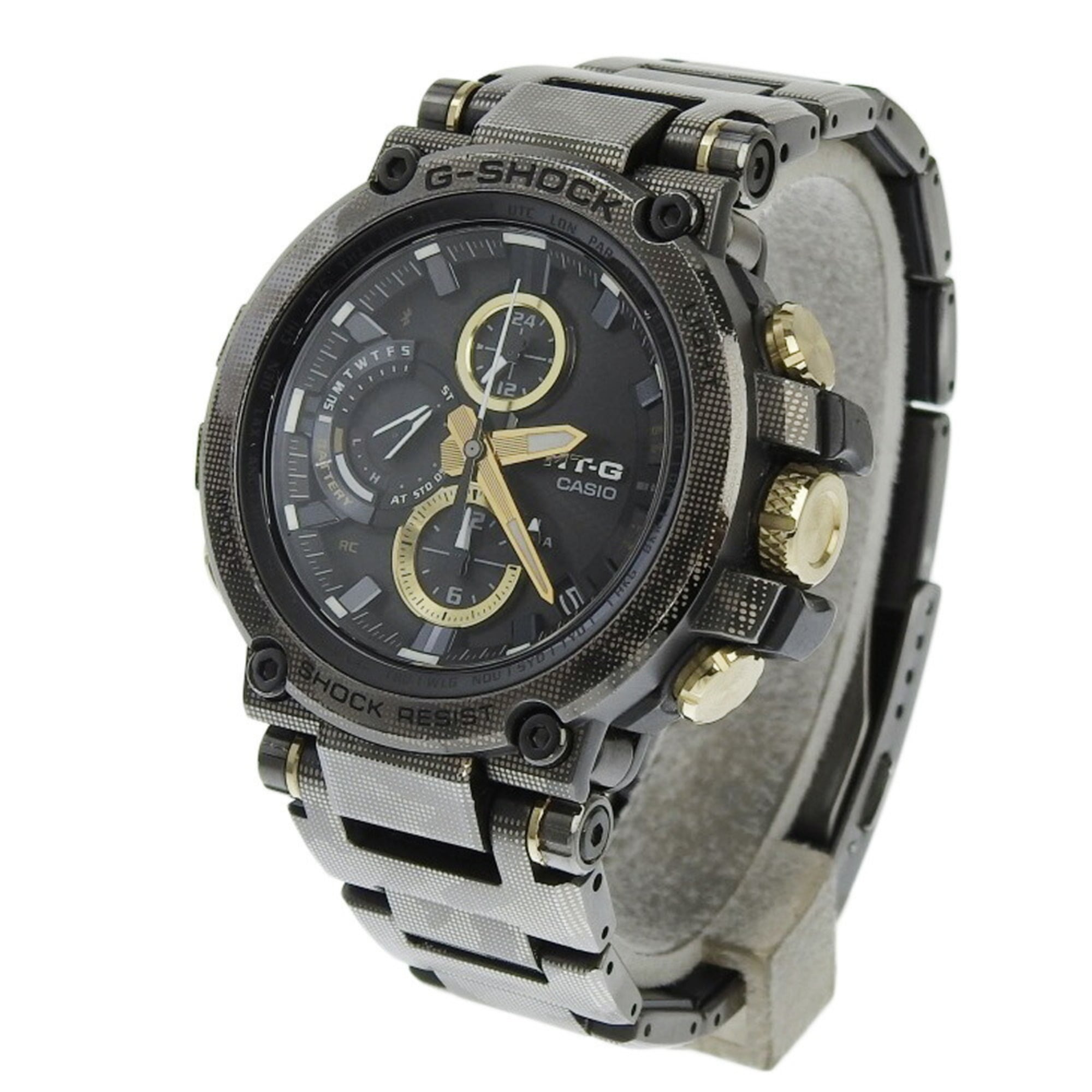 CASIO G-Shock MTG B1000 DCM 1AJF Black Dial Watch Metal SS Radio Solar 48mm Men's — Very Good