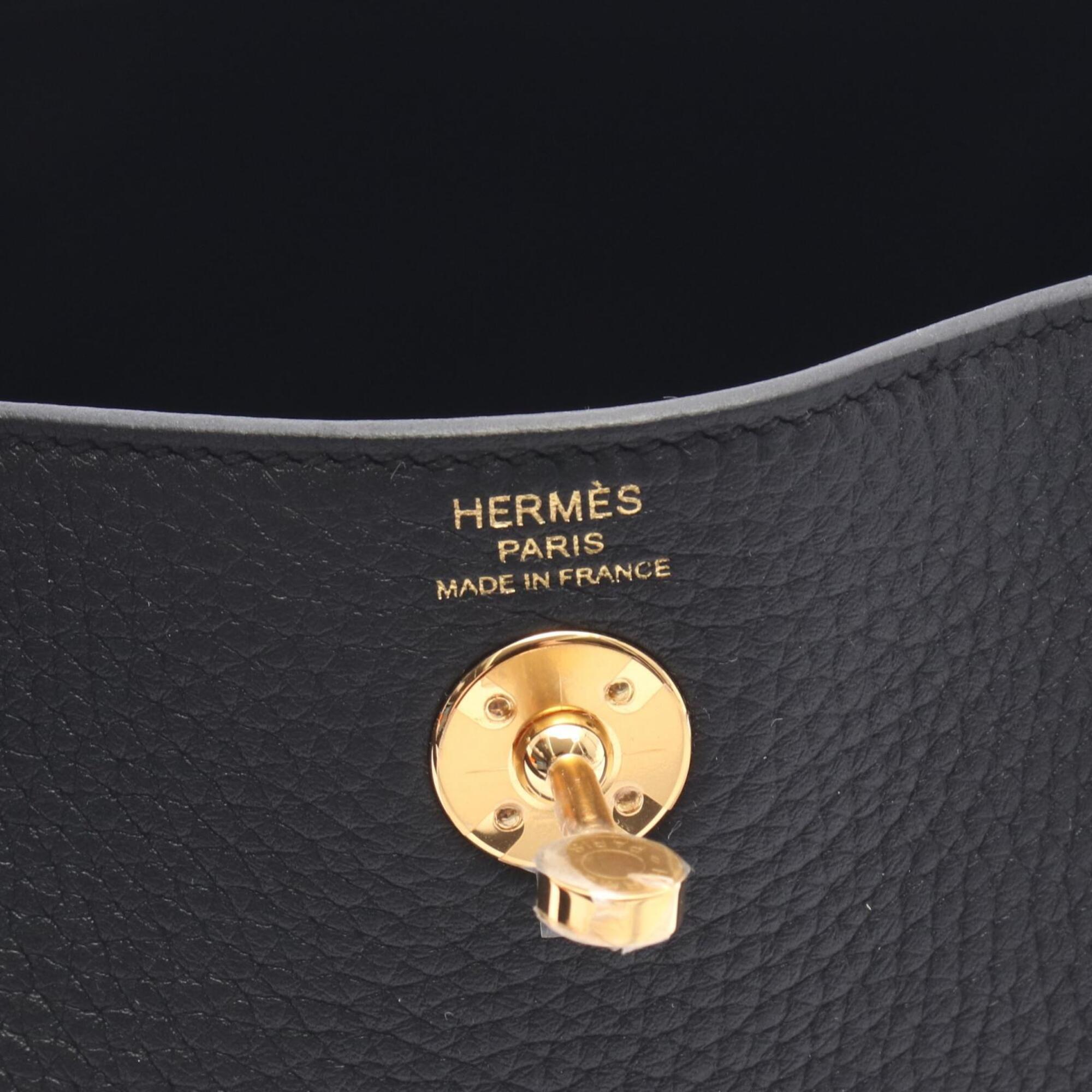 Hermes Lindy Mini Shoulder Bag/Handbag, Taurillon Clemence Leather, Women's, Black — New - Store Return