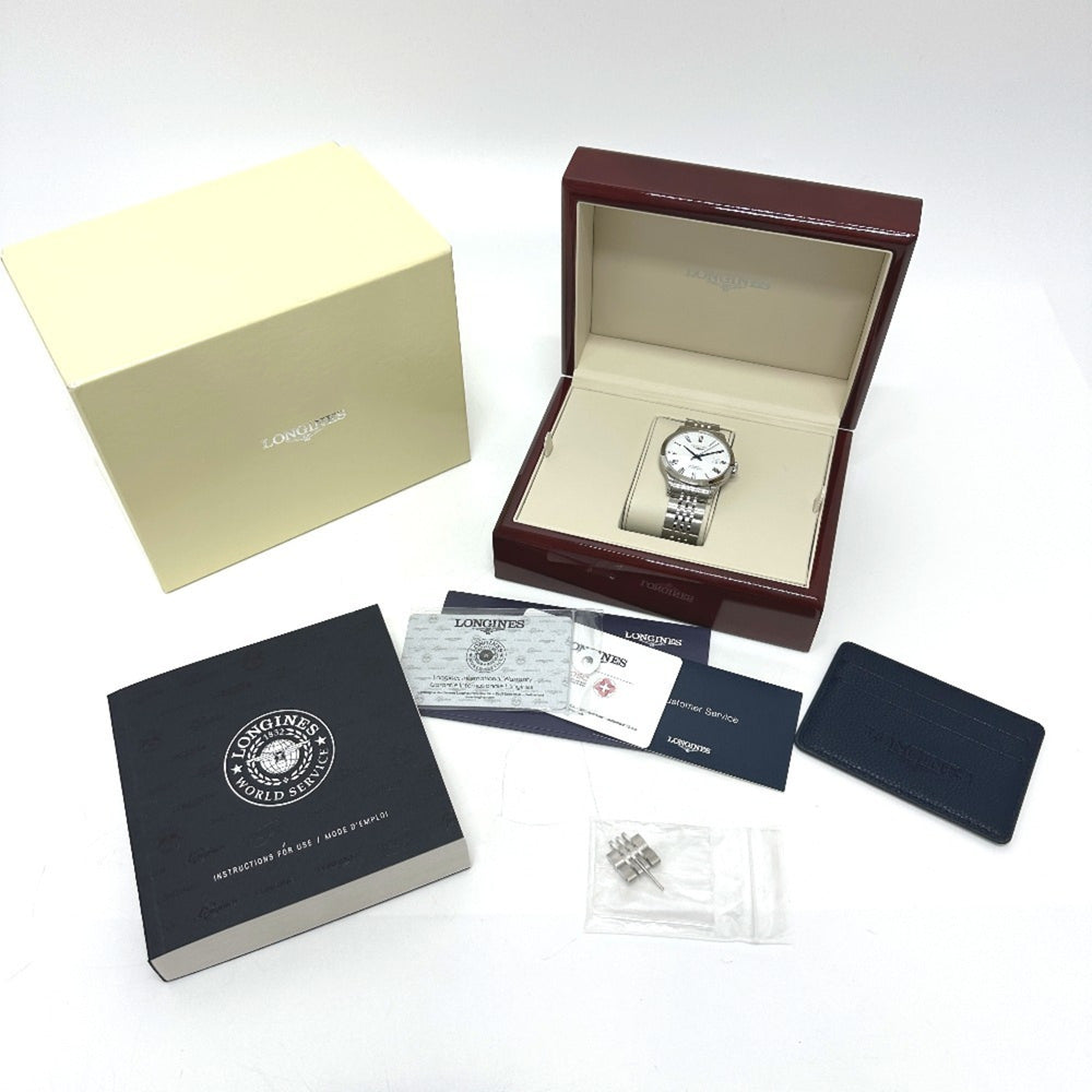 LONGINES L2.820.4.11.6 Watch, Record Chronometer, Automatic, Date, Stainless Steel, Men's, Silver — Very Good