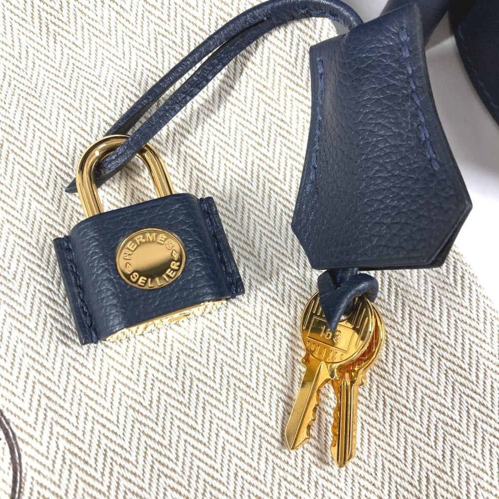 HERMES New Drug 22 Tote Bag, Crossbody Handbag, Shoulder Evercolor, Men's/Women's, Navy, Like — Like New