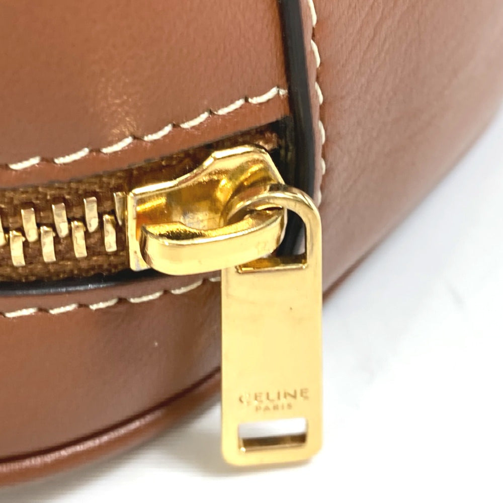 CELINE 2WAY Hand Bag Pochette Bag Crossbody Shoulder Bag Brown Gold — Like New