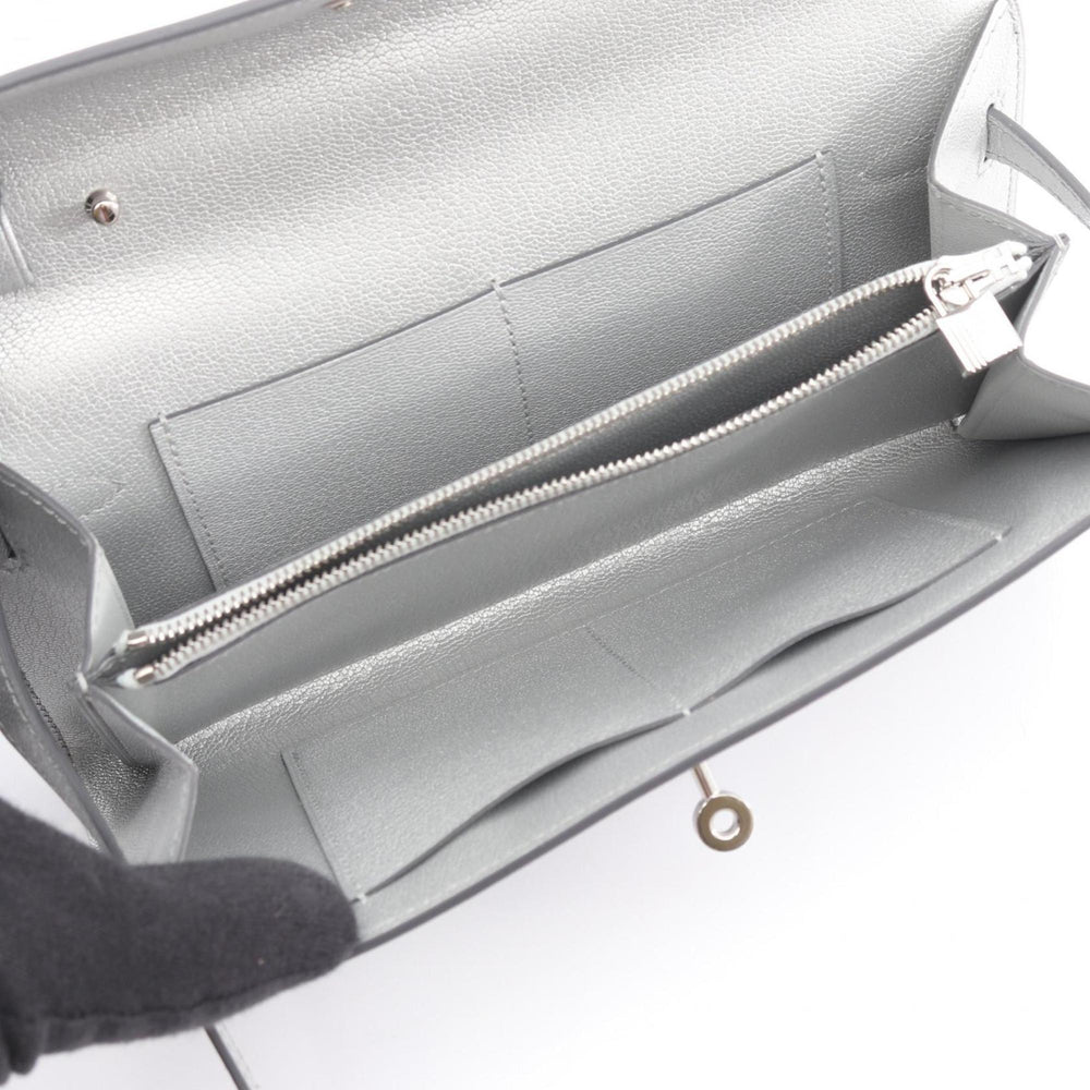 Hermes Hermès Kelly To Go Shoulder Bag in Leather, Chevre Shamquila, Silver, Argent — New - Store Return