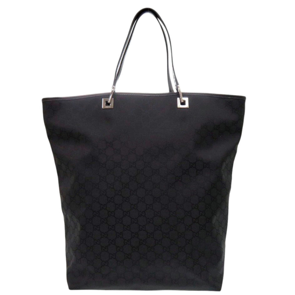 Gucci GG pattern 269123 Nylon Leather Black Tote Bag 1379GUCCI — Like New