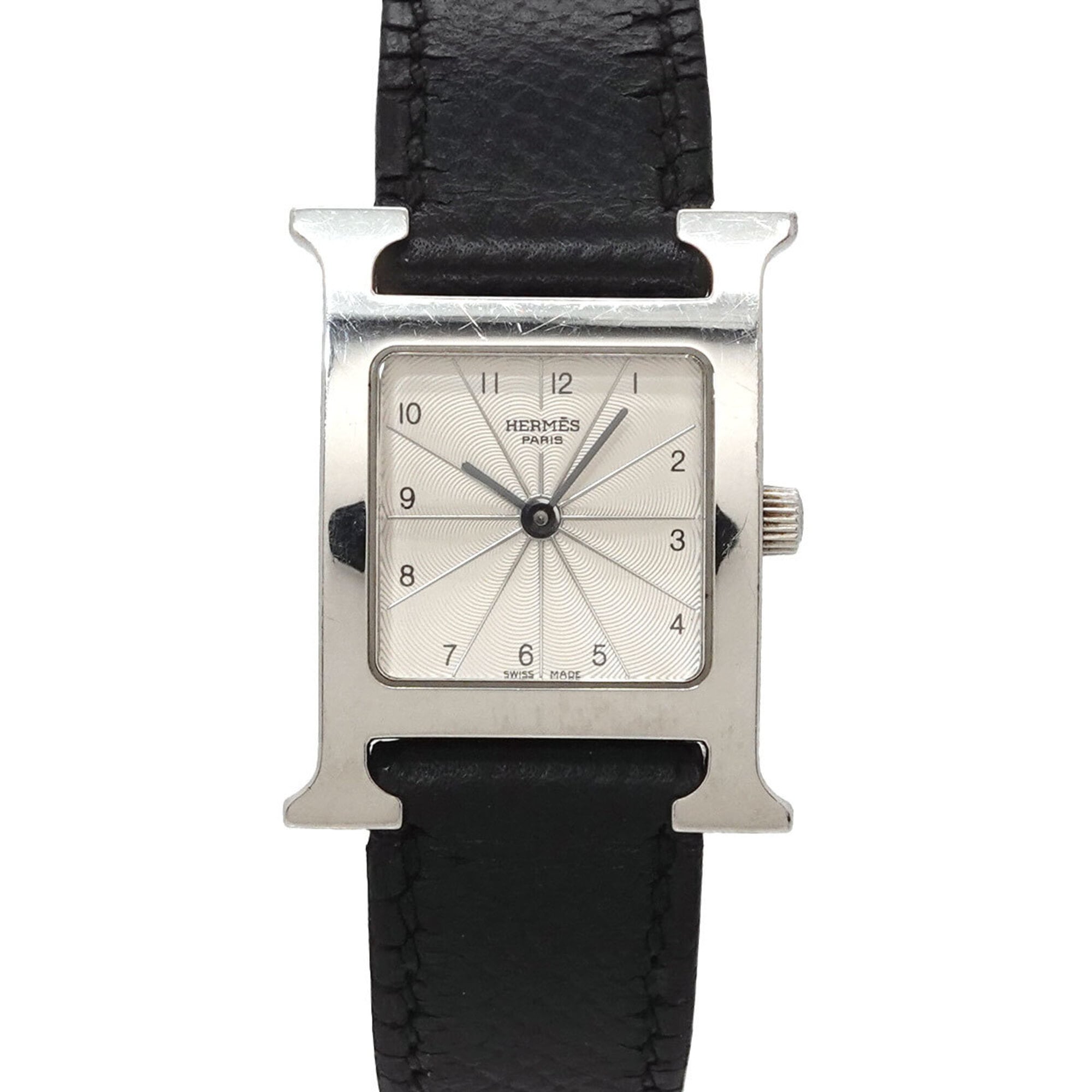 Hermes H-Watch HH1 210 Women's Watch Silver Black Quartz H — Very Good