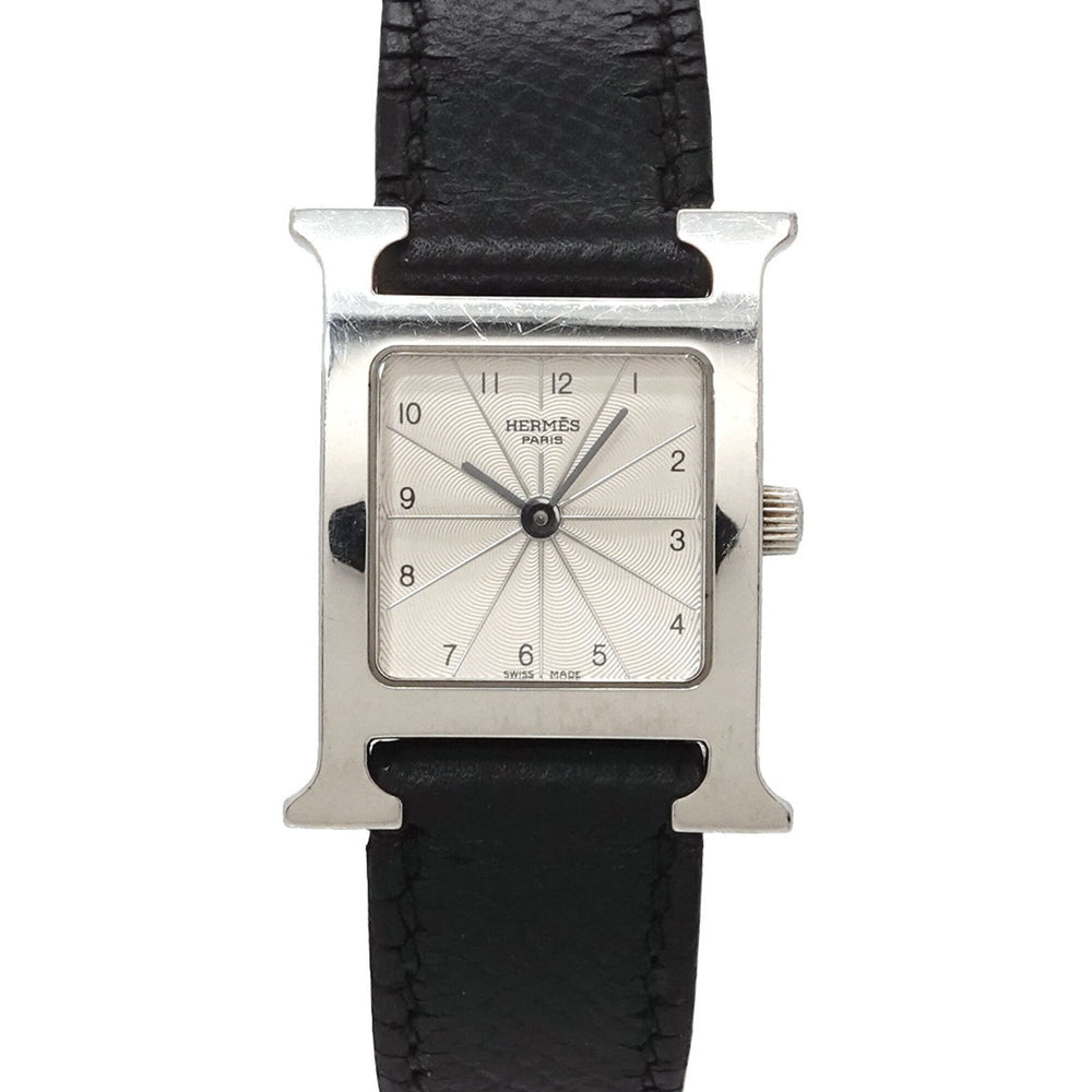 Hermes H-Watch HH1 210 Women's Watch Silver Black Quartz H — Very Good