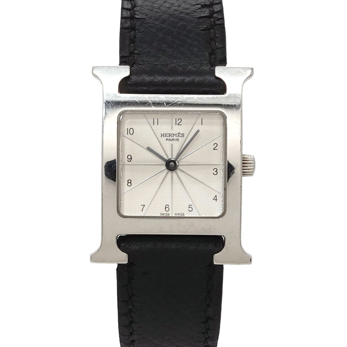 Hermes H-Watch HH1 210 Women's Watch Silver Black Quartz H — Very Good