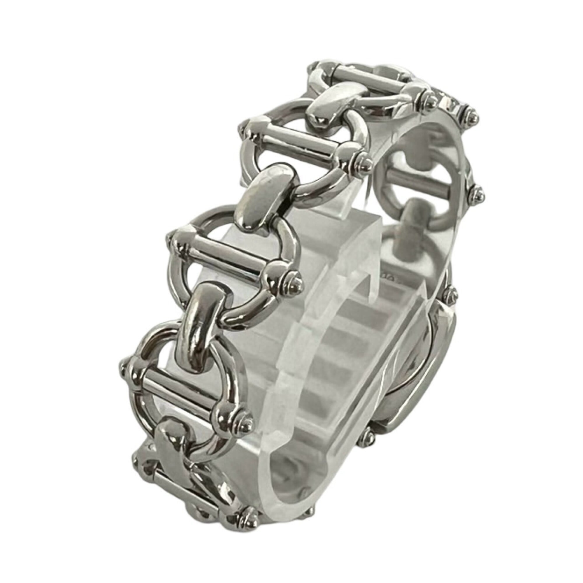 GUCCI Horsebit Chain Stainless Steel Quartz Wristwatch, Silver, 37483 — Good
