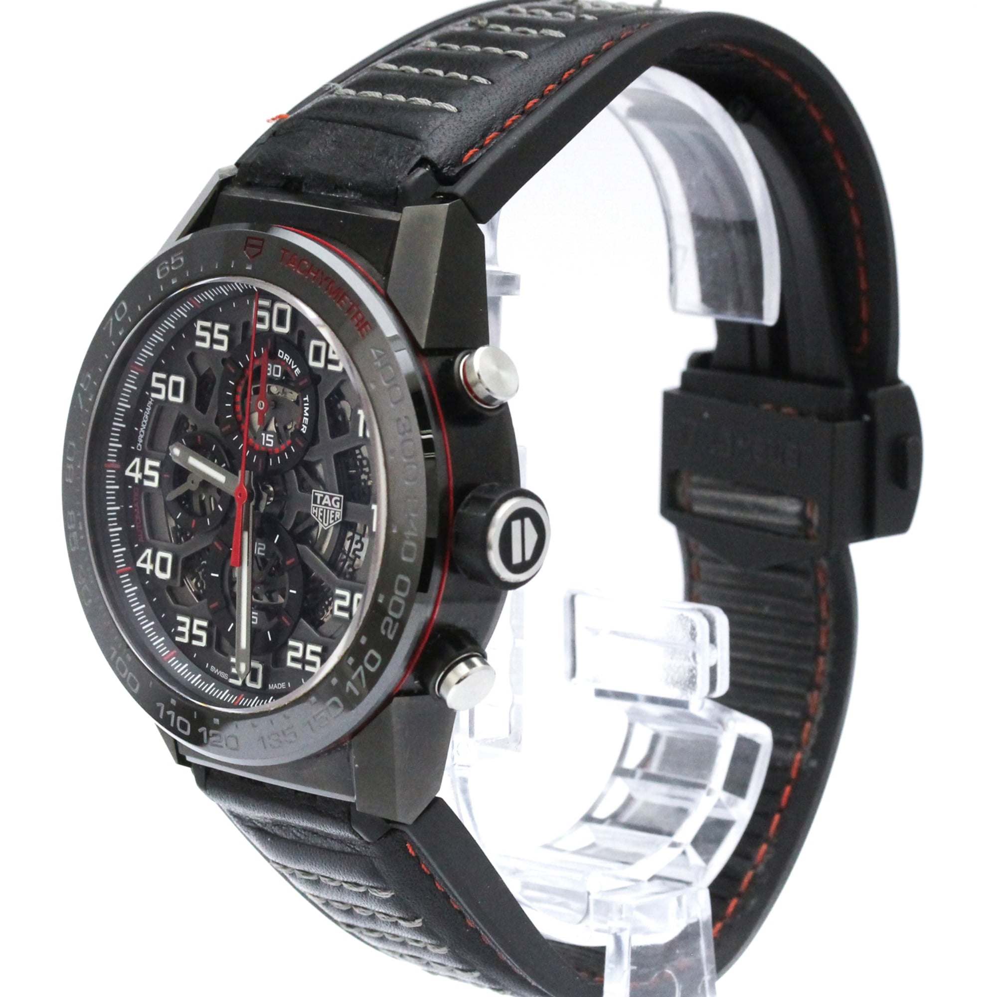 TAG HEUER Carrera Heuer 01 Chronograph Ceramic Steel Mens Watch CAR2A1H — Very Good