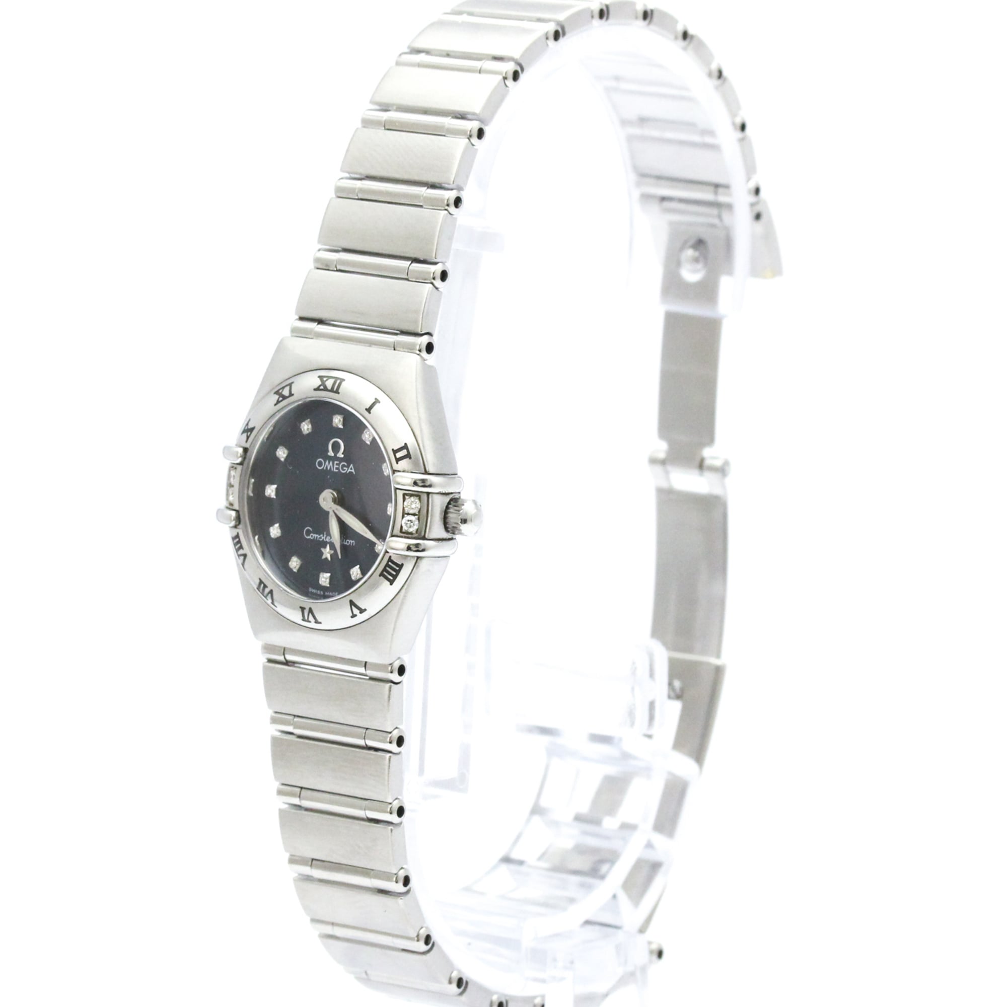 OMEGA Constellation Diamond Steel Quartz Ladies Watch 1567.89 Polished — Very Good