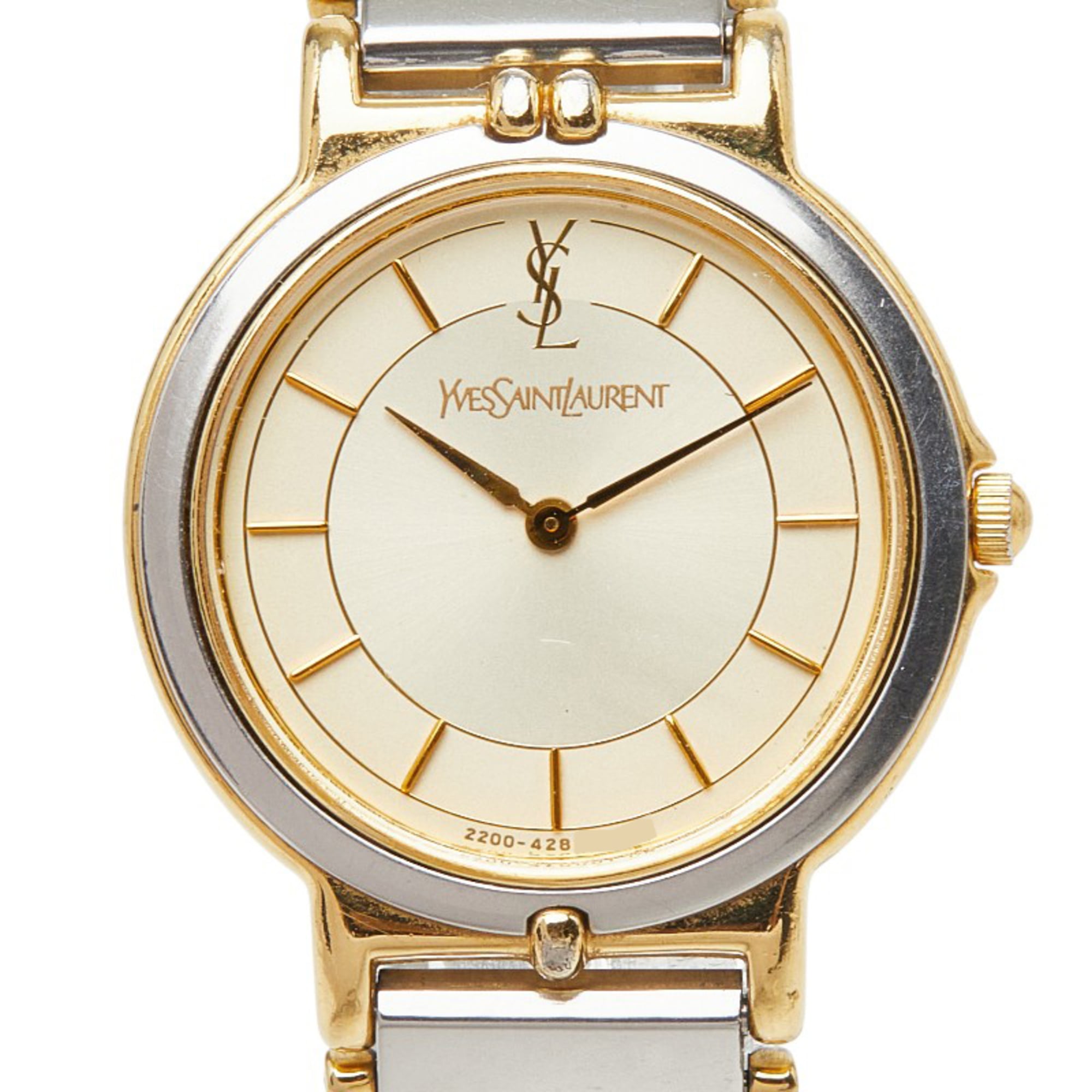 Saint Laurent x Citizen watch, model 2200-228481, Japanese quartz movement, gold dial, stainless steel, ladies' watch — Good
