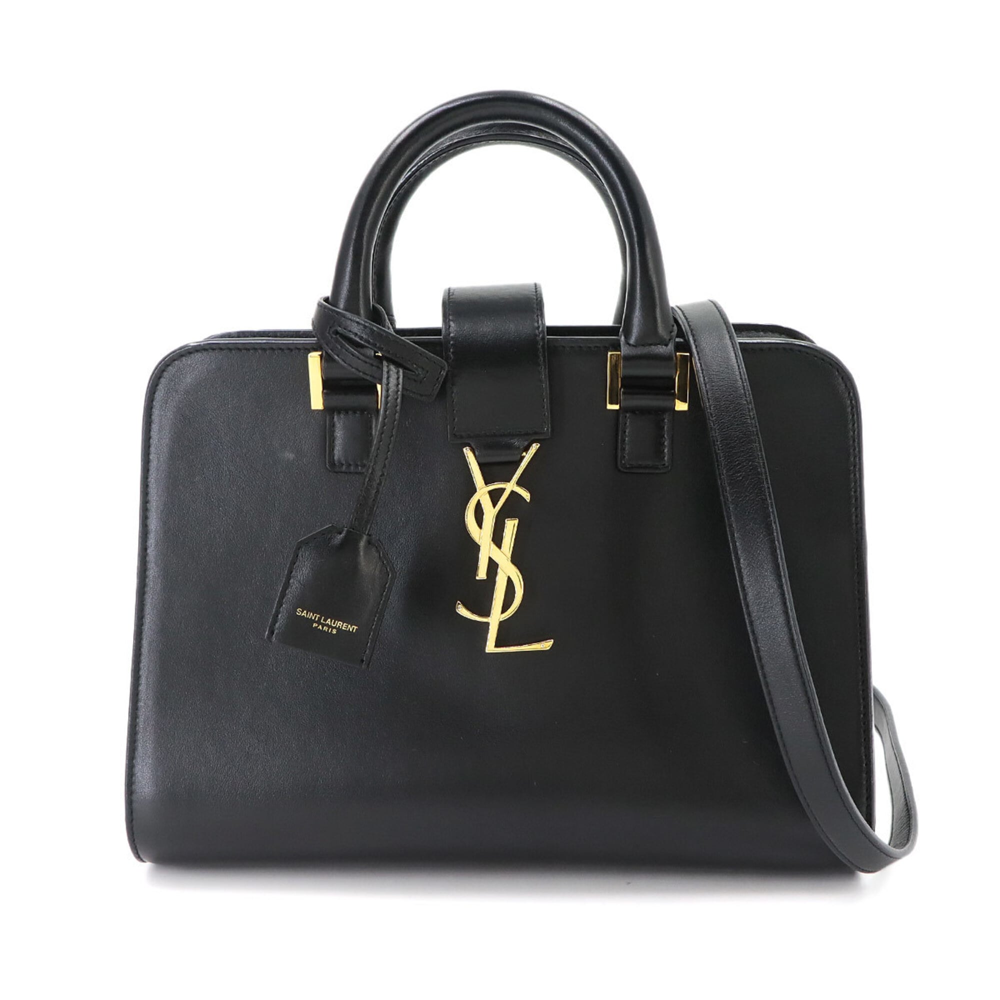 Saint Laurent Baby Cabas 2-way Hand/Shoulder Handbag, Leather, Black, 472466 — Like New