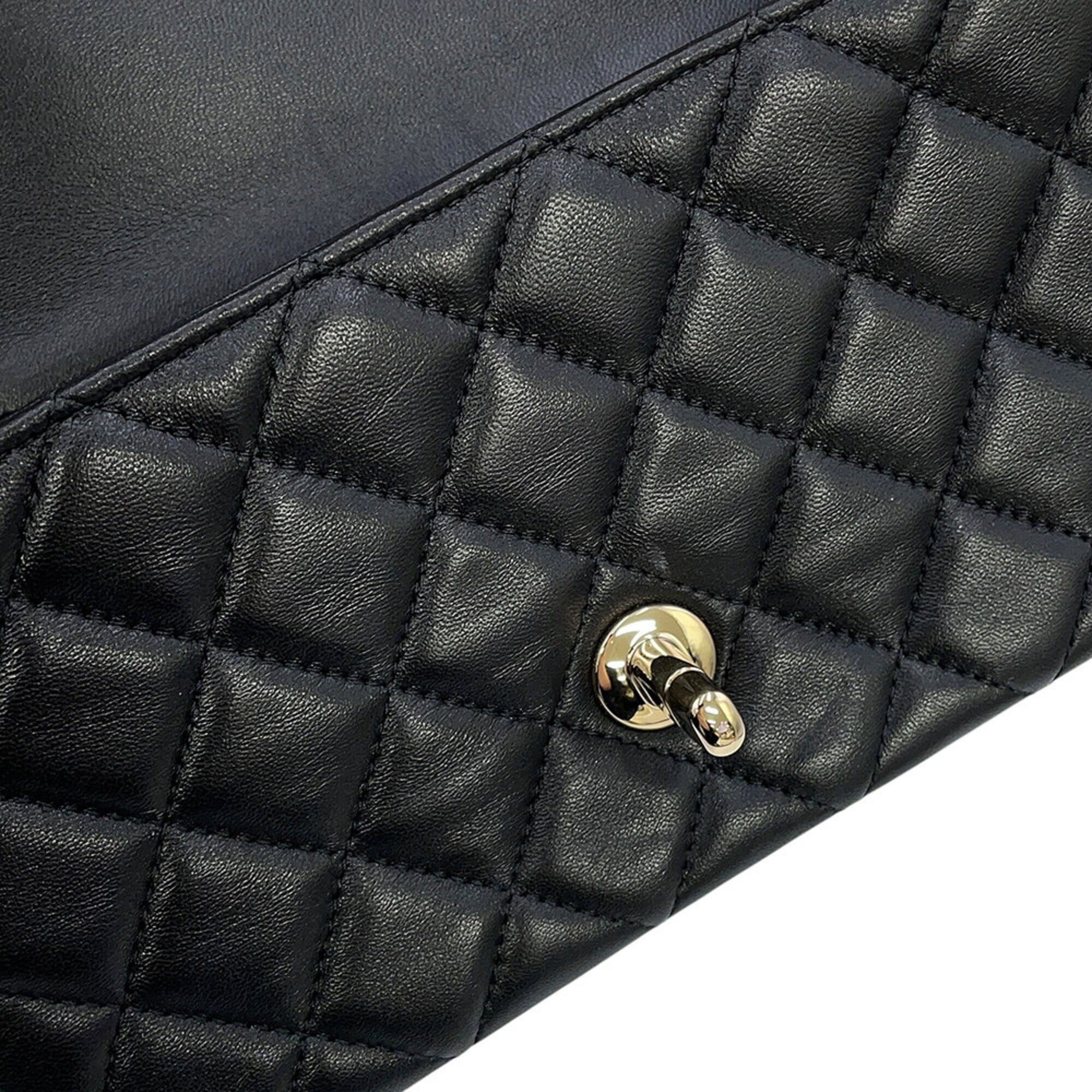 Chanel Chain Shoulder Bag Matelassé Coco Mark Lambskin A69900 CHANEL Black Handbag Women's — Like New