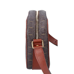 Yves Saint Laurent SAINT LAURENT PARIS 669957 Le Monogram Coated Canvas x Smooth Calf Camera Bag Shoulder Dark Brown Gold Hardware Women's — Like New
