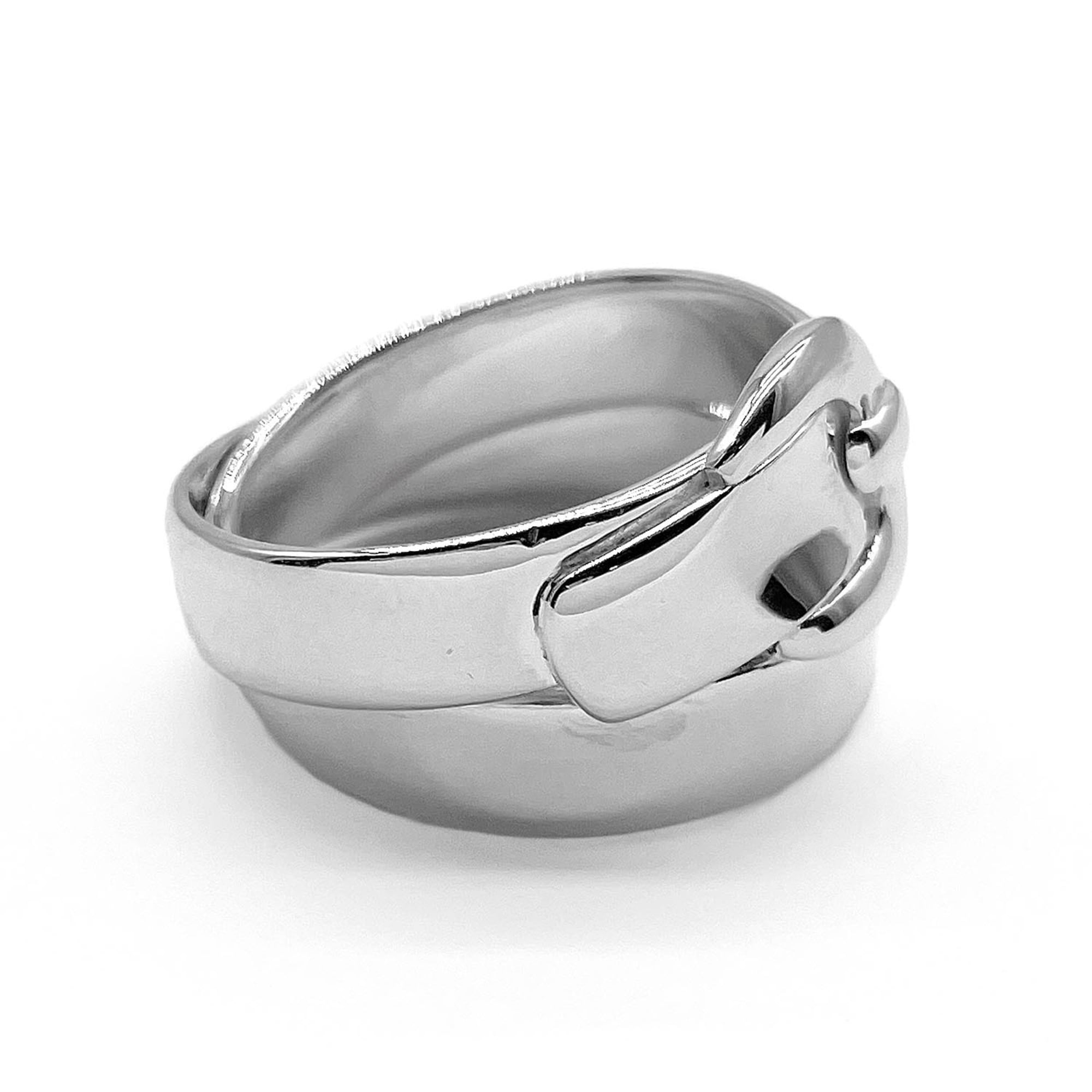 HERMES Double True Ring, SV925 7826, Silver, Women's — Like New