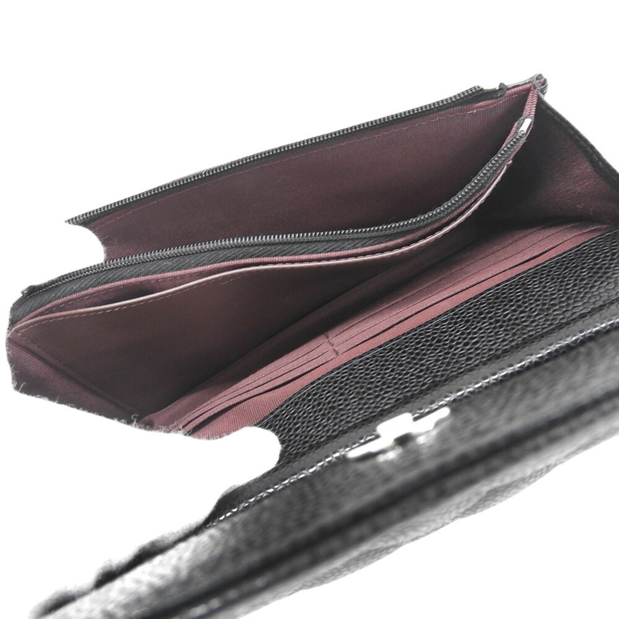 Like New Chanel Coco Mark Chain Wallet (Serial Number 28) AP0250 Caviar Leather Black — Like New