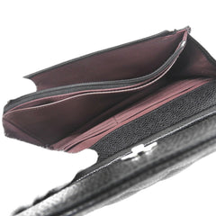 Like New Chanel Coco Mark Chain Wallet (Serial Number 28) AP0250 Caviar Leather Black — Like New
