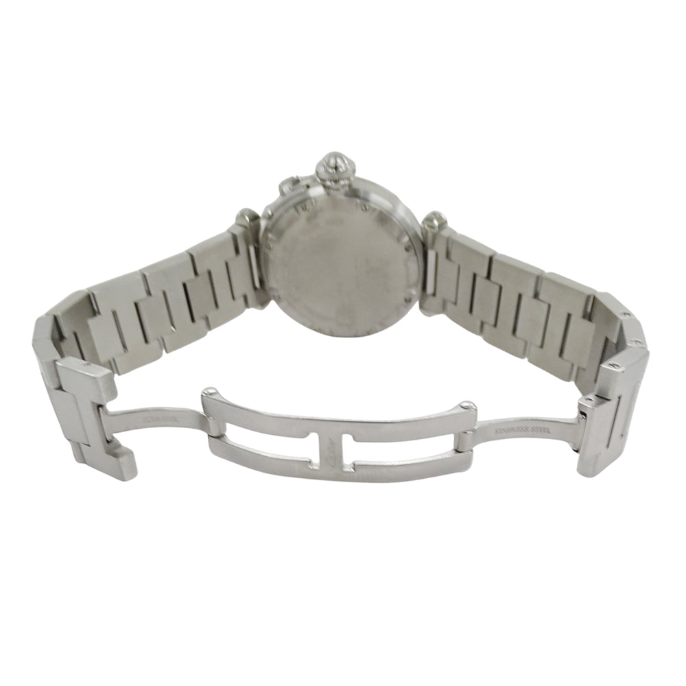 Cartier Pasha C Date Automatic Watch for Boys, Stainless Steel (SS) W31074M7, Silver & White — Good