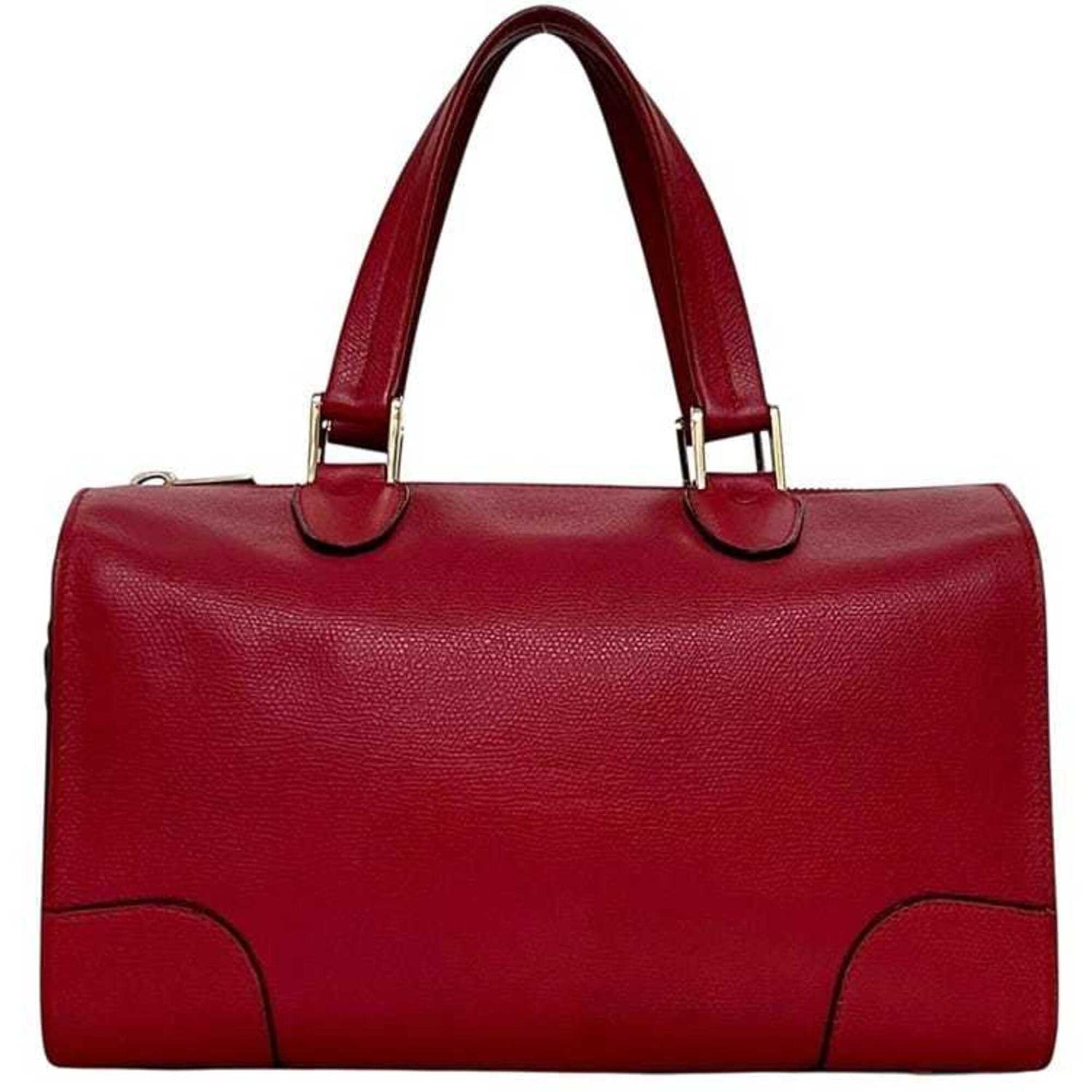 Valextra Boston Bag Small Red Babila WBBB0031028LOC99 Handbag Leather