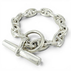 HERMES Chaine d'Ancre PM bracelet, AG925 15 links, silver, made in France, 2021 model, weight 34.15g, women's — Like New