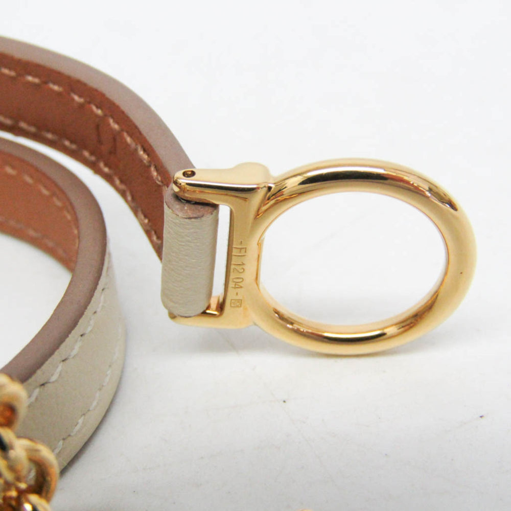 Hermes Croisière Double Tour Metal,Swift Leather Wrap Bracelet Off-white,Yellow Gold — Like New