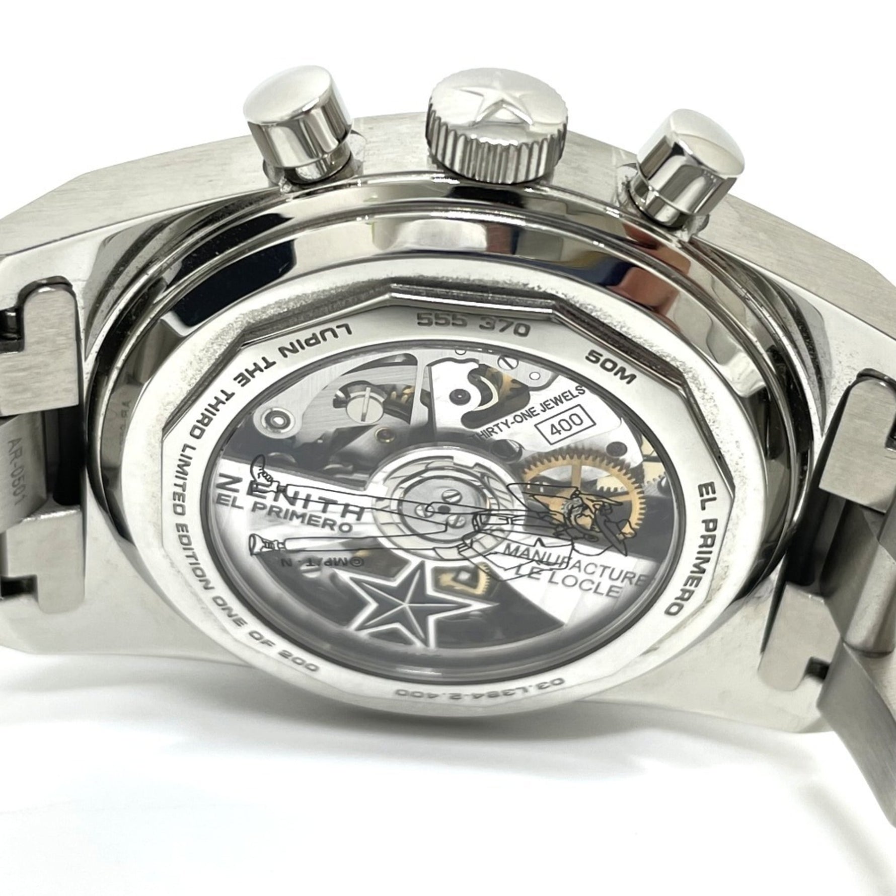 ZENITH 3.L384.400 Lupin the Third 2nd Edition Japan Limited 200 Pieces Revival A384 Chronomaster Watch Stainless Steel Men's Silver
