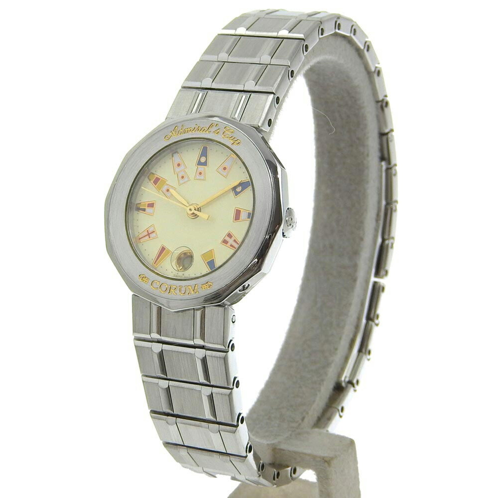 Corum Admiral's Cup Watch 39.610.20 V050 Stainless Steel Quartz Analog Display Ivory Dial Admirals Women's G113124009 — Very Good