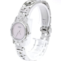 HERMES Clipper Diamond Pink MOP Quartz Ladies Watch CL4.230 Polished — Very Good