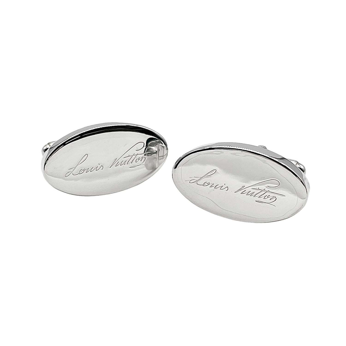 LOUIS VUITTON Logo Cufflinks, Ag925 Silver, Men's — Like New