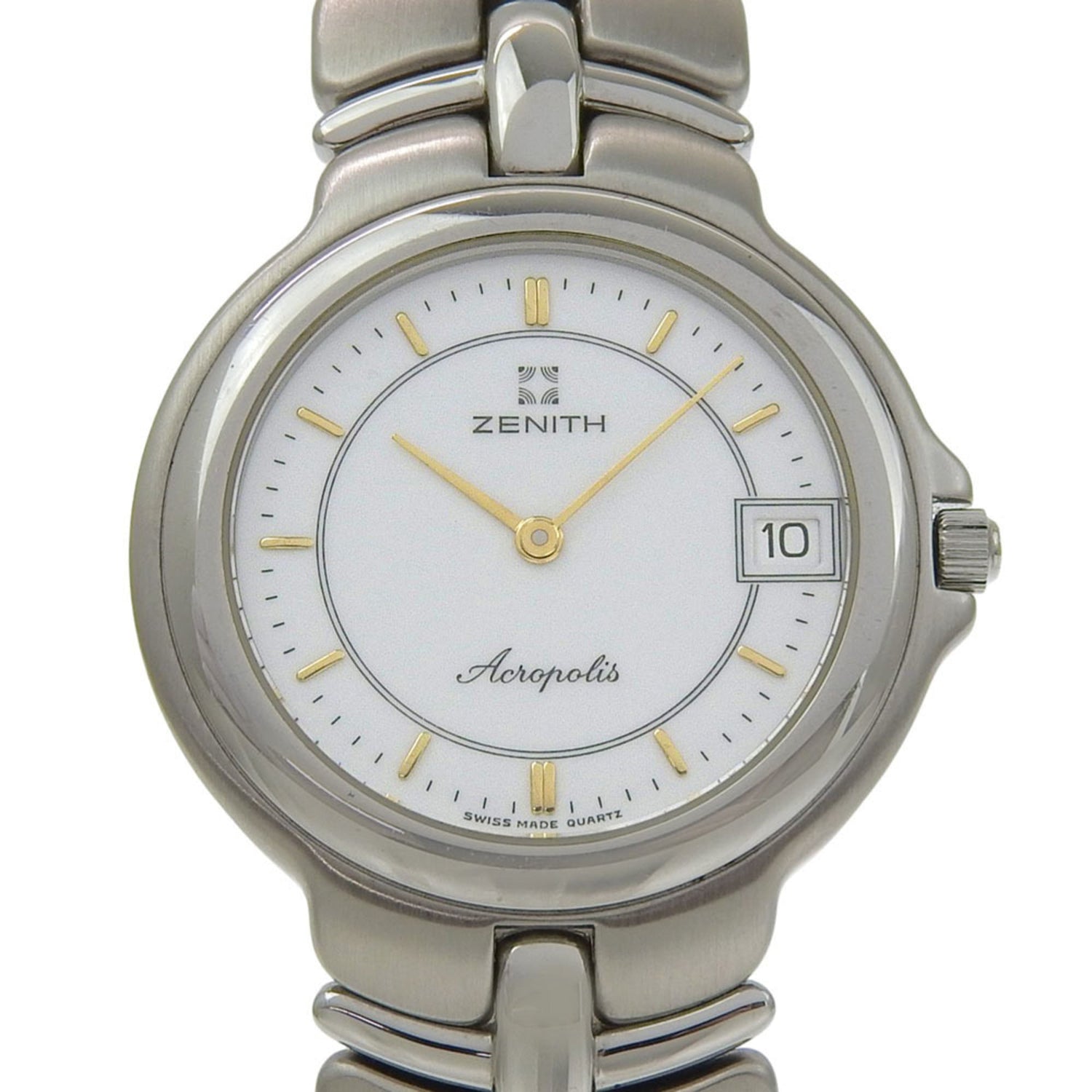 Zenith Acropolis Watch 02.7000.333 Stainless Steel Quartz Analog White Dial Men's