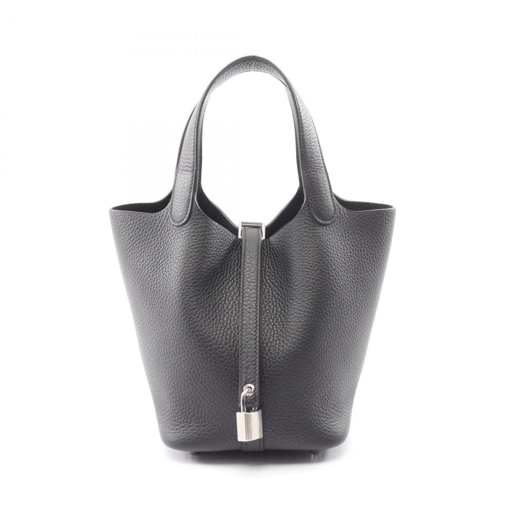 Hermes Picotin Lock PM Handbag, Leather, Taurillon Clemence Women's, Black, 056289CK — New - Store Return