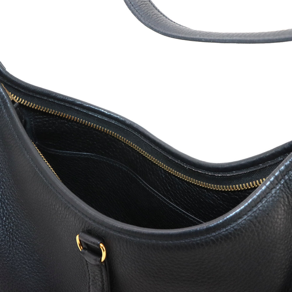 Hermes Trim 31 Shoulder Handbag, Taurillon Clemence Leather, Black, □F Stamp, Gold Hardware — Like New