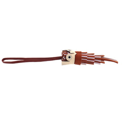 Hermes Chouette Owl Accessory Bag Charm, Agneau Milo Swift Epsom Leather, Pain d'Épice, Mauve Père, Sienne, Nata, W Stamp — New - Store Return