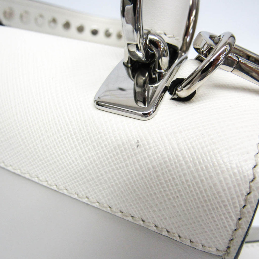 Prada Electra Studs 1BD120 Women's Leather Handbag,Shoulder Bag White — Like New
